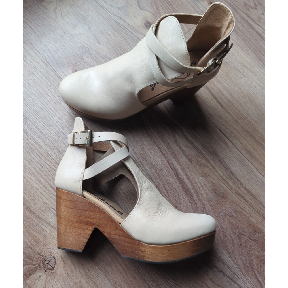 Free People Cedar Platform Clogs Heels Women’s EU 38.5 Ivory Cream